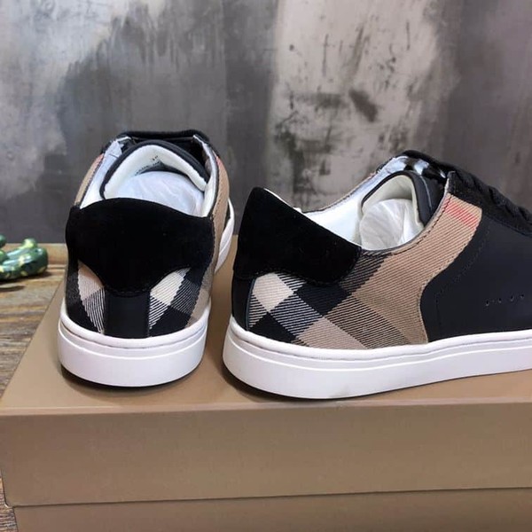 BURBERRY LEATHER AND HOUSE CHECK COTTON SNEAKERS - BBR014 - Image 5