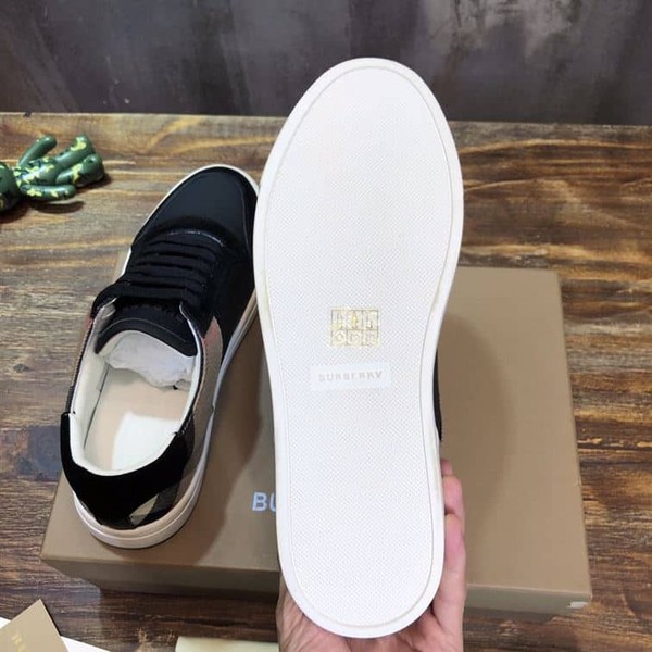 BURBERRY LEATHER AND HOUSE CHECK COTTON SNEAKERS - BBR014 - Image 6
