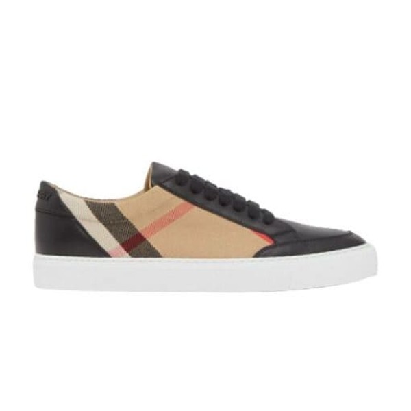 BURBERRY LEATHER AND HOUSE CHECK COTTON SNEAKERS - BBR014 - Image 10