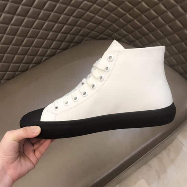BURBERRY LOGO PRINT GABARDINE HIGH-TOP SNEAKERS - BBR029 - Image 7