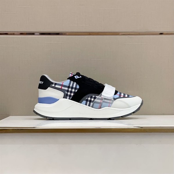 BURBERRY CHECK NYLON, LEATHER AND SUEDE SNEAKERS - BBR031 - Image 2
