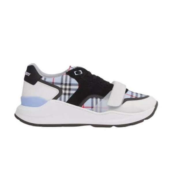 BURBERRY CHECK NYLON, LEATHER AND SUEDE SNEAKERS - BBR031 - Image 11