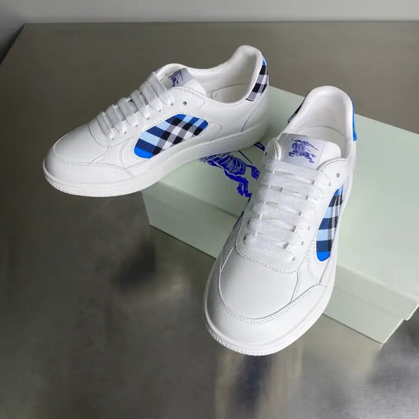 BURBERRY LEATHER AND CHECK TERRACE SNEAKERS - BBR035 - Image 3