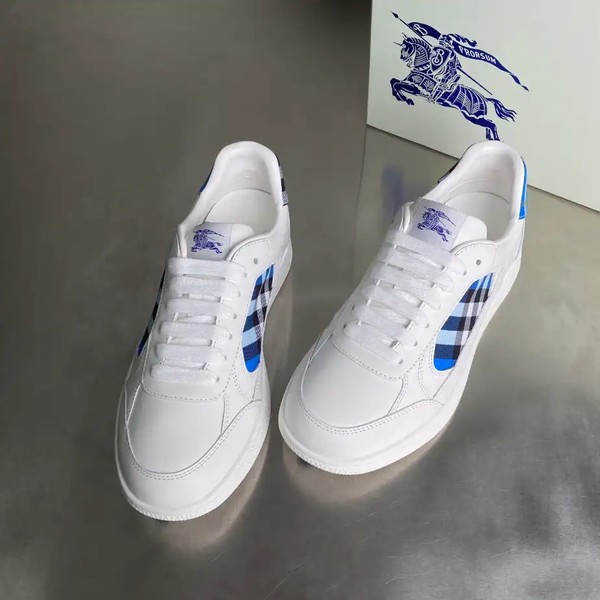 BURBERRY LEATHER AND CHECK TERRACE SNEAKERS - BBR035 - Image 5