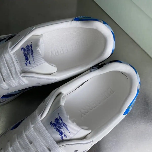 BURBERRY LEATHER AND CHECK TERRACE SNEAKERS - BBR035 - Image 7