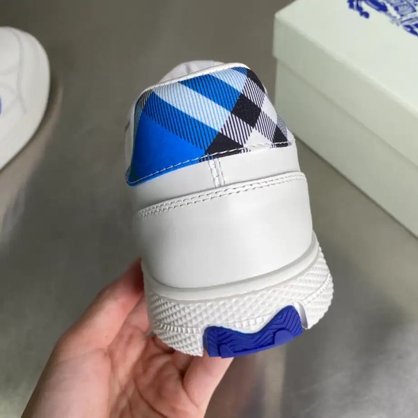 BURBERRY LEATHER AND CHECK TERRACE SNEAKERS - BBR035 - Image 8