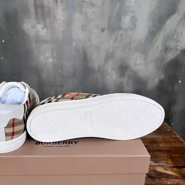 BURBERRY CHECK AND LEATHER SNEAKERS - BBR075 - Image 6