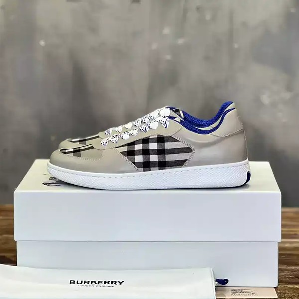 BURBERRY LEATHER AND CHECK TERRACE SNEAKERS - BBR081