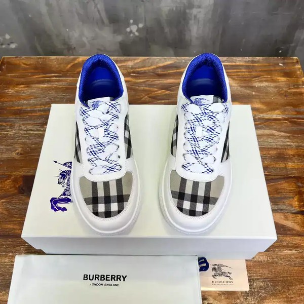 BURBERRY LEATHER AND CHECK TERRACE SNEAKERS - BBR082 - Image 2
