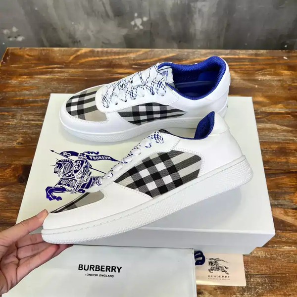 BURBERRY LEATHER AND CHECK TERRACE SNEAKERS - BBR082 - Image 3