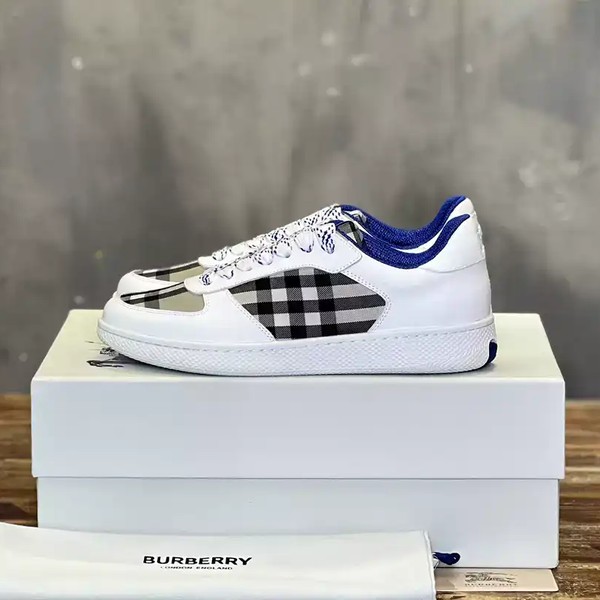 BURBERRY LEATHER AND CHECK TERRACE SNEAKERS - BBR082