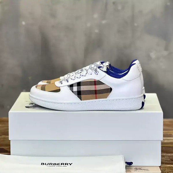 BURBERRY LEATHER AND CHECK TERRACE SNEAKERS - BBR083