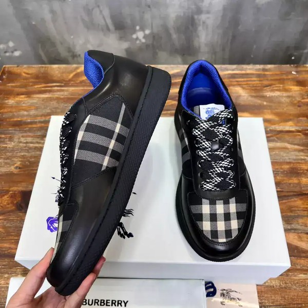 BURBERRY LEATHER AND CHECK TERRACE SNEAKERS - BBR084 - Image 3