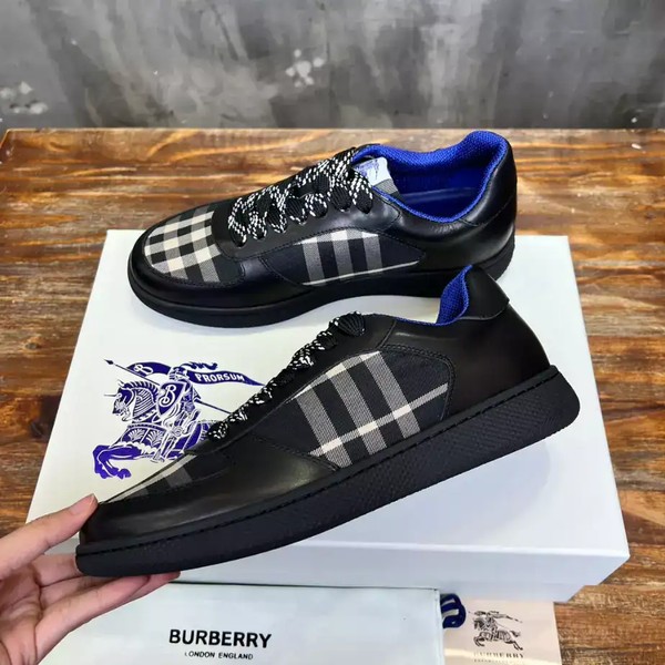 BURBERRY LEATHER AND CHECK TERRACE SNEAKERS - BBR084 - Image 7