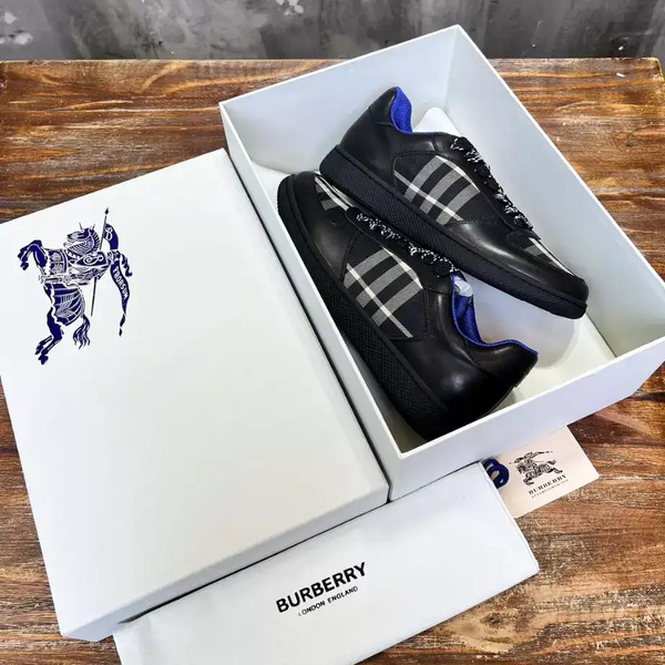 BURBERRY LEATHER AND CHECK TERRACE SNEAKERS - BBR084 - Image 8
