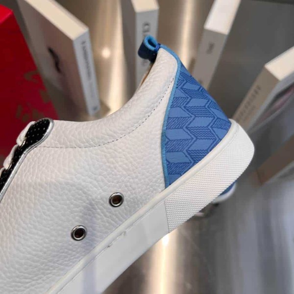 Christian Louboutin Louis Junior Spikes White Blue Sneaker - CLS042 - Image 7