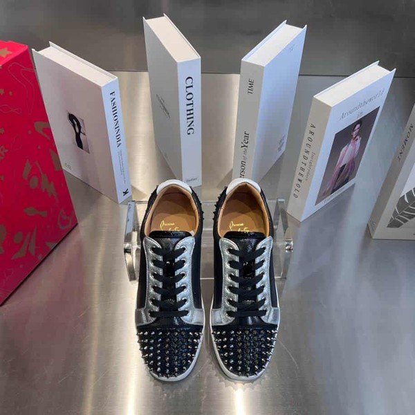 Christian Louboutin Low Top Black Silver Sneaker - CLS049 - Image 2