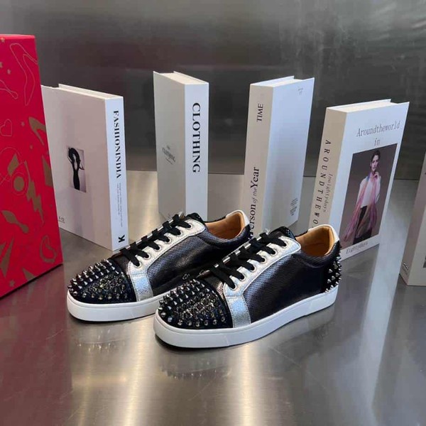 Christian Louboutin Low Top Black Silver Sneaker - CLS049 - Image 3