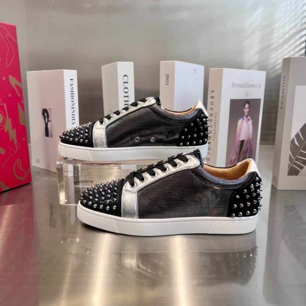 Christian Louboutin Low Top Black Silver Sneaker - CLS049 - Image 4