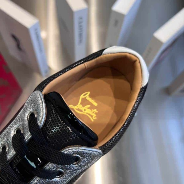Christian Louboutin Low Top Black Silver Sneaker - CLS049 - Image 5