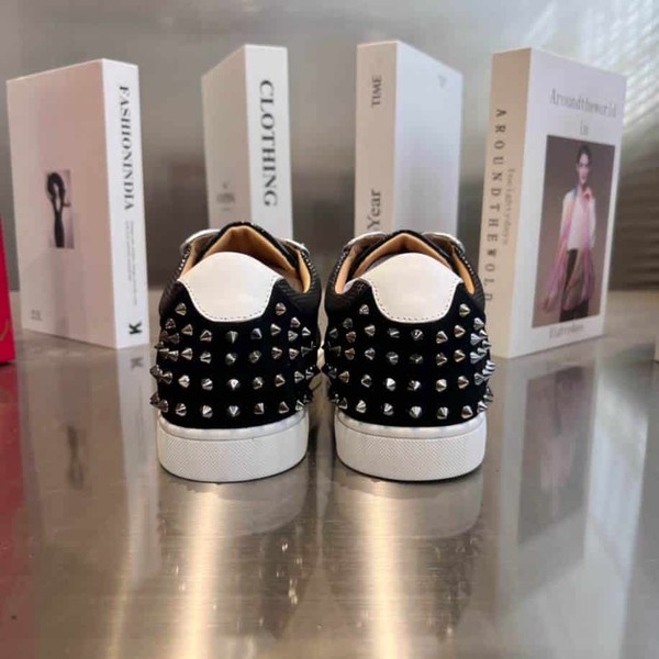 Christian Louboutin Low Top Black Silver Sneaker - CLS049 - Image 6