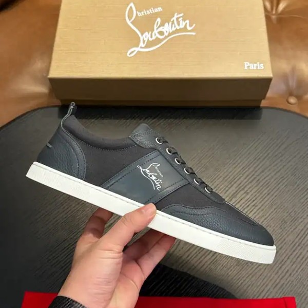 Christian Louboutin Retero Canvas and Leather Low-Top Sneakers - CLS086
