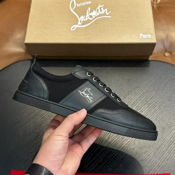 Christian Louboutin Retero Canvas and Leather Low-Top Sneakers - CLS088
