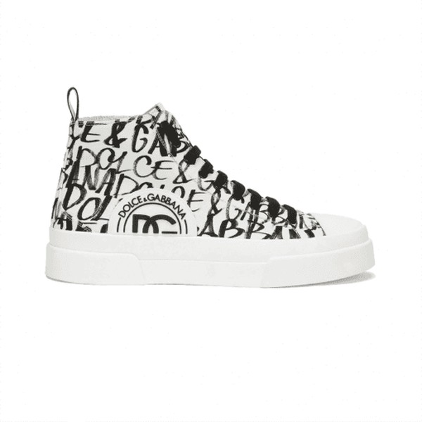 DOLCE & GABBANA CANVAS PORTOFINO LIGHT MID-TOP SNEAKERS WITH DG LOGO PRINT – DG005 - Image 11