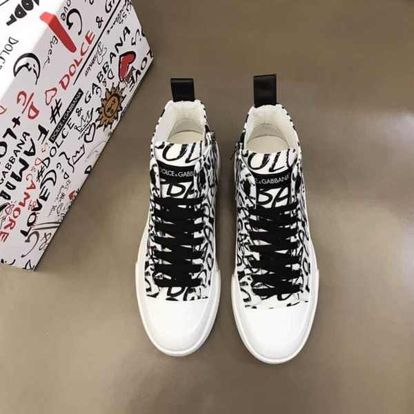 DOLCE & GABBANA CANVAS PORTOFINO LIGHT MID-TOP SNEAKERS WITH DG LOGO PRINT – DG005 - Image 3
