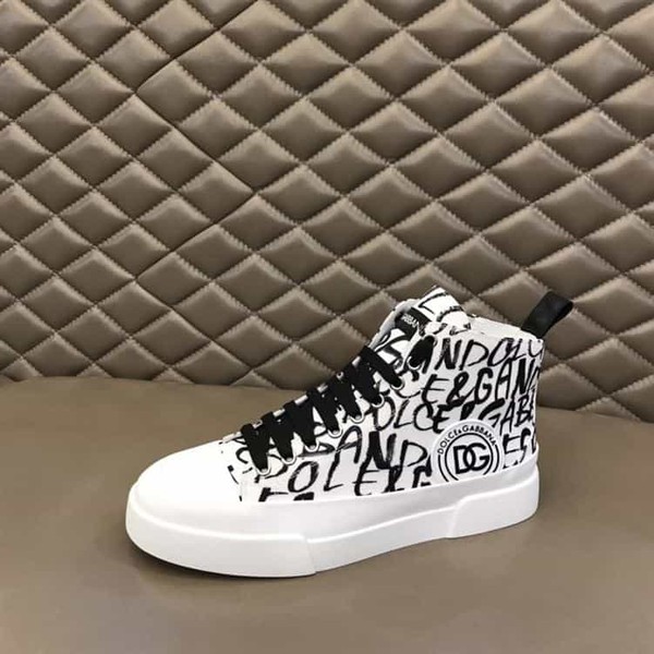 DOLCE & GABBANA CANVAS PORTOFINO LIGHT MID-TOP SNEAKERS WITH DG LOGO PRINT – DG005 - Image 6