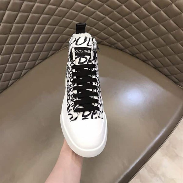DOLCE & GABBANA CANVAS PORTOFINO LIGHT MID-TOP SNEAKERS WITH DG LOGO PRINT – DG005 - Image 7