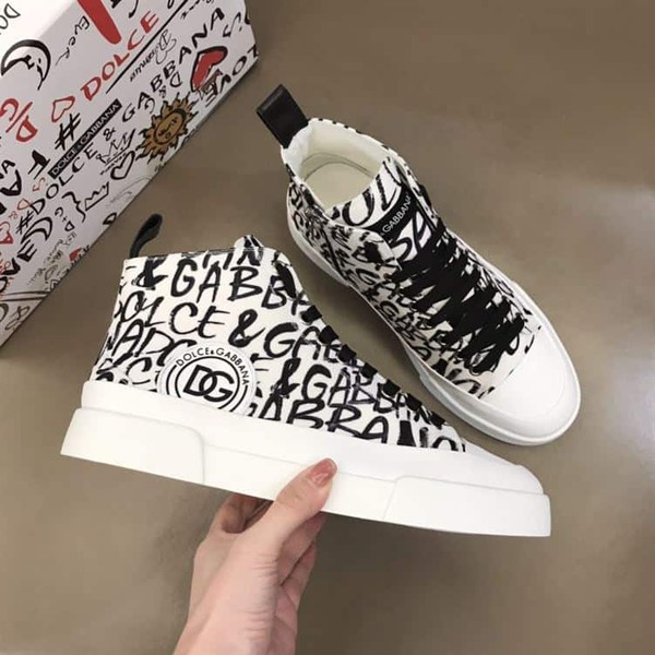DOLCE & GABBANA CANVAS PORTOFINO LIGHT MID-TOP SNEAKERS WITH DG LOGO PRINT – DG005 - Image 8