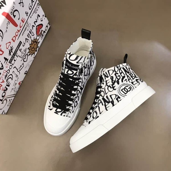 DOLCE & GABBANA CANVAS PORTOFINO LIGHT MID-TOP SNEAKERS WITH DG LOGO PRINT – DG005 - Image 9