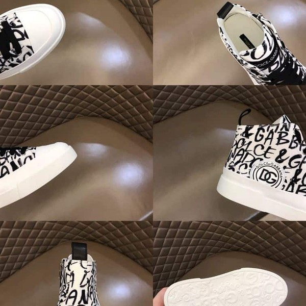 DOLCE & GABBANA CANVAS PORTOFINO LIGHT MID-TOP SNEAKERS WITH DG LOGO PRINT – DG005 - Image 10
