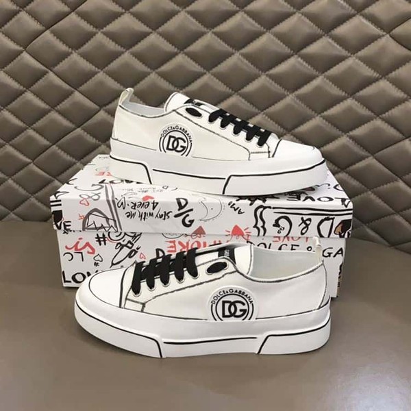 DOLCE & GABBANA HAND PAINTED CANVAS PORTOFINO LIGHT SNEAKERS IN WHITE – DG008 - Image 2
