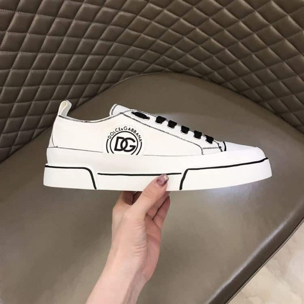 DOLCE & GABBANA HAND PAINTED CANVAS PORTOFINO LIGHT SNEAKERS IN WHITE – DG008 - Image 3
