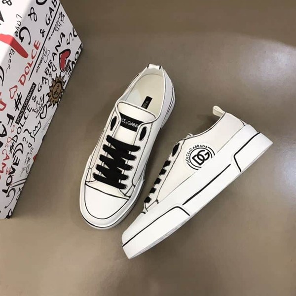 DOLCE & GABBANA HAND PAINTED CANVAS PORTOFINO LIGHT SNEAKERS IN WHITE – DG008 - Image 8