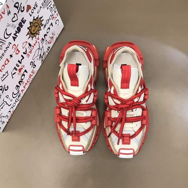DOLCE & GABBANA MIXED-MATERIAL SPACE SNEAKRES IN RED – DG012 - Image 3