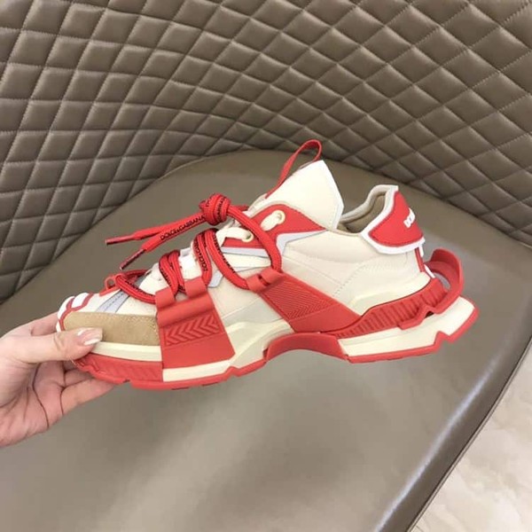 DOLCE & GABBANA MIXED-MATERIAL SPACE SNEAKRES IN RED – DG012 - Image 5