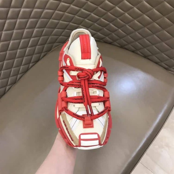 DOLCE & GABBANA MIXED-MATERIAL SPACE SNEAKRES IN RED – DG012 - Image 8