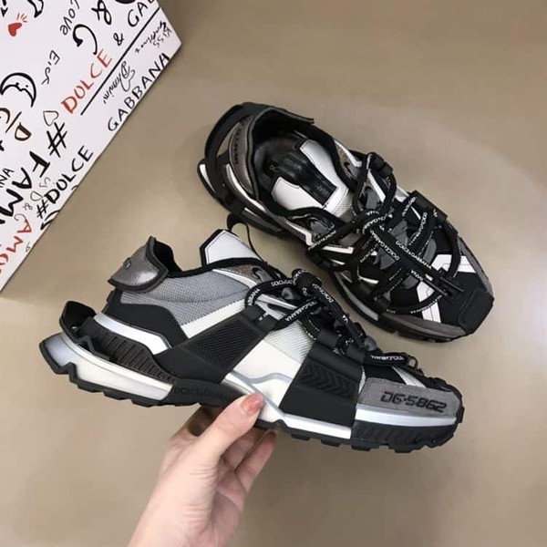 DOLCE & GABBANA SPACE LOW-TOP SNEAKERS IN BLACK AND GREY – DG013 - Image 7