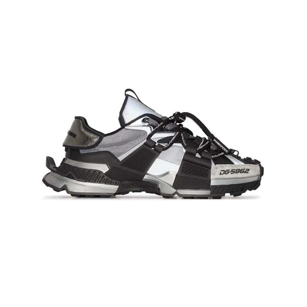 DOLCE & GABBANA SPACE LOW-TOP SNEAKERS IN BLACK AND GREY – DG013