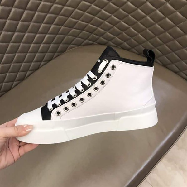 DOLCE & GABBANA QUILTED TWO-TONE NYLON PORTOFINO LIGHT MID-TOP SNEAKERS IN WHITE – DG015 - Image 4