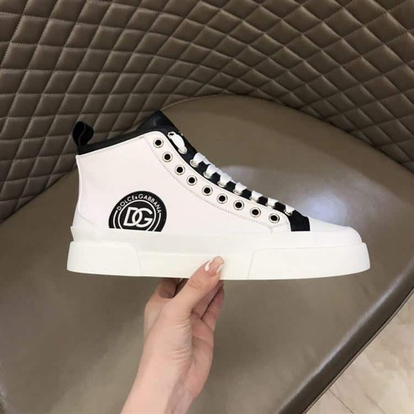 DOLCE & GABBANA QUILTED TWO-TONE NYLON PORTOFINO LIGHT MID-TOP SNEAKERS IN WHITE – DG015 - Image 5
