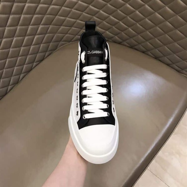 DOLCE & GABBANA QUILTED TWO-TONE NYLON PORTOFINO LIGHT MID-TOP SNEAKERS IN WHITE – DG015 - Image 6
