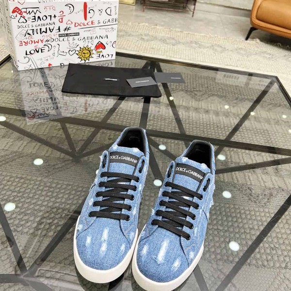 DOLCE & GABBANA DENIM PATCHWORK SNEAKERS – DG024 - Image 4