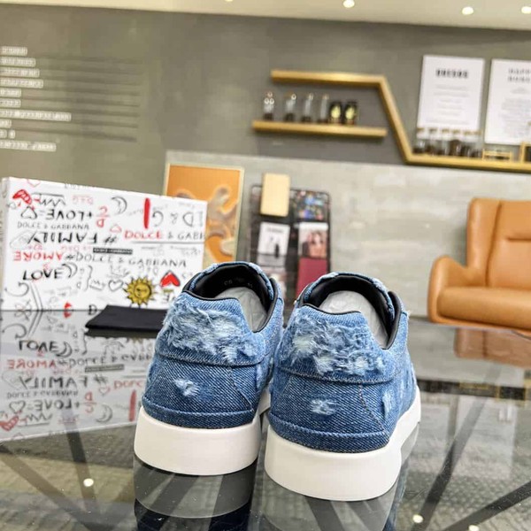 DOLCE & GABBANA DENIM PATCHWORK SNEAKERS – DG024 - Image 5