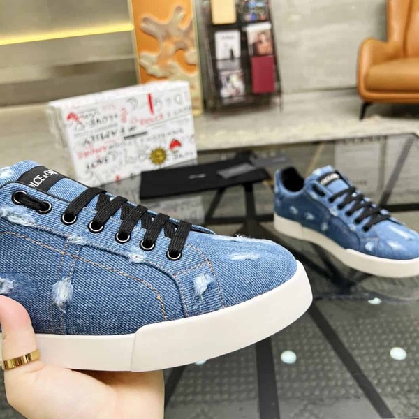 DOLCE & GABBANA DENIM PATCHWORK SNEAKERS – DG024 - Image 6