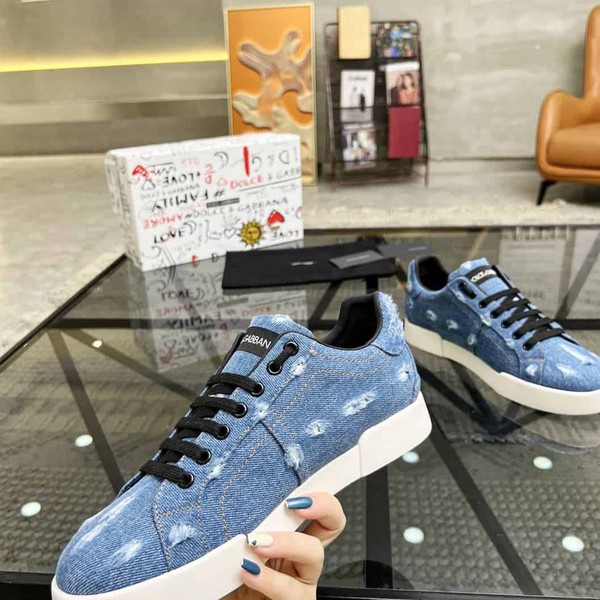 DOLCE & GABBANA DENIM PATCHWORK SNEAKERS – DG024 - Image 7