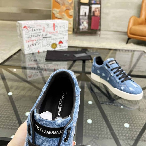DOLCE & GABBANA DENIM PATCHWORK SNEAKERS – DG024 - Image 8